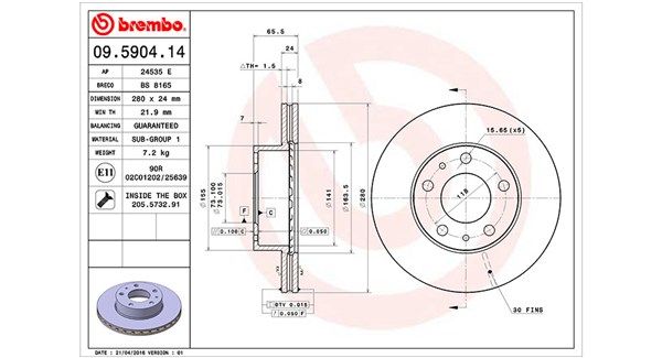 MAGNETI MARELLI Тормозной диск 360406022600